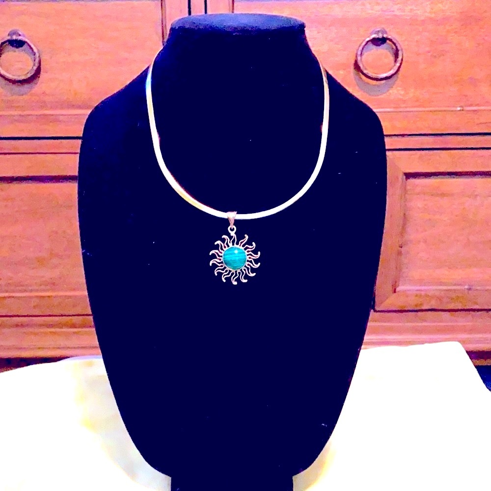 Charles Albert Malachite stone pendant